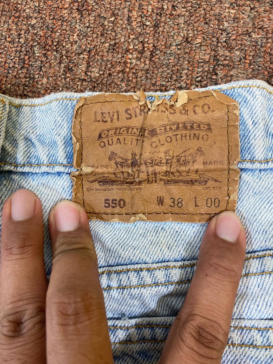 Levi's vintage levis 550 orange tab short denim nice design Size US 39 - 5 Thumbnail