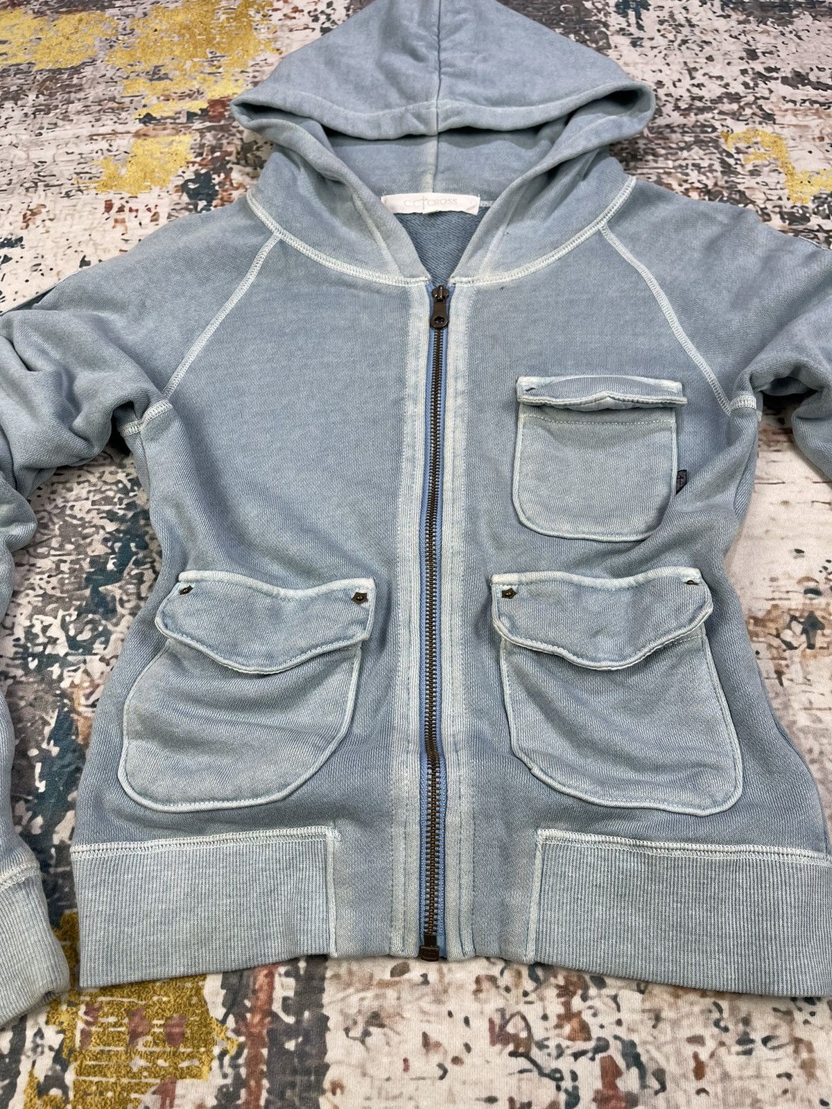 Le Grande Bleu (L.G.B.) C.C. ✝️ CROSS LGB Style Distressed Zipper Hoodies Size XS / US 0-2 / IT 36-38 - 4 Thumbnail