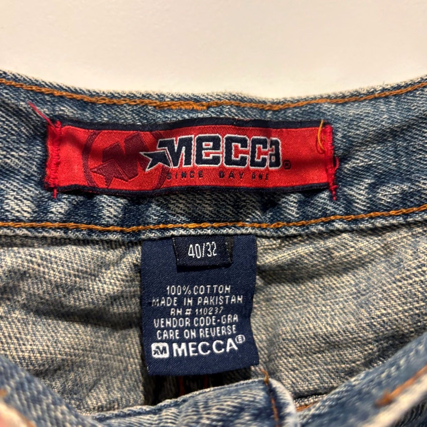 Vintage VINTAGE Mecca Jeans Denim Wide-Leg 40x32 Mens Hip Hop Baggy Blue 5-Pocket Relaxed Streetwear Style Size US 40 / EU 56 - 3 Thumbnail