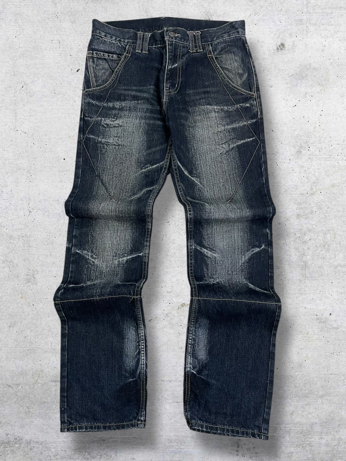 VINTAGE PPFM 90S OG JAPAN DESIGNER WHISKERING WORN OUT DENIM