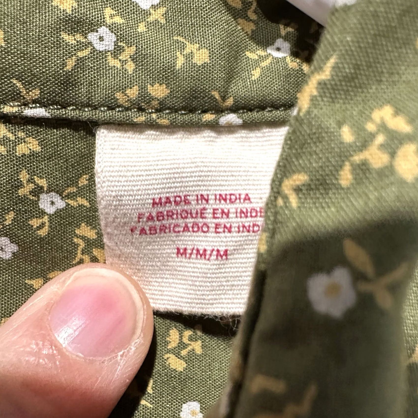 Levi's Levi's Shirt Mens M Green Floral Print Long Sleeve Button-Down Nautical Western Flower Pattern Size US M / EU 48-50 / 2 - 6 Thumbnail