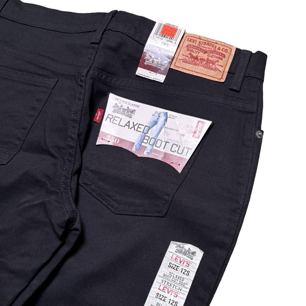Levi's Levis 550 Women’s Jeans 12S Petite BLACK Boot Cut Jeans NWT Size 34" / US 12 / IT 48 - 2 Thumbnail
