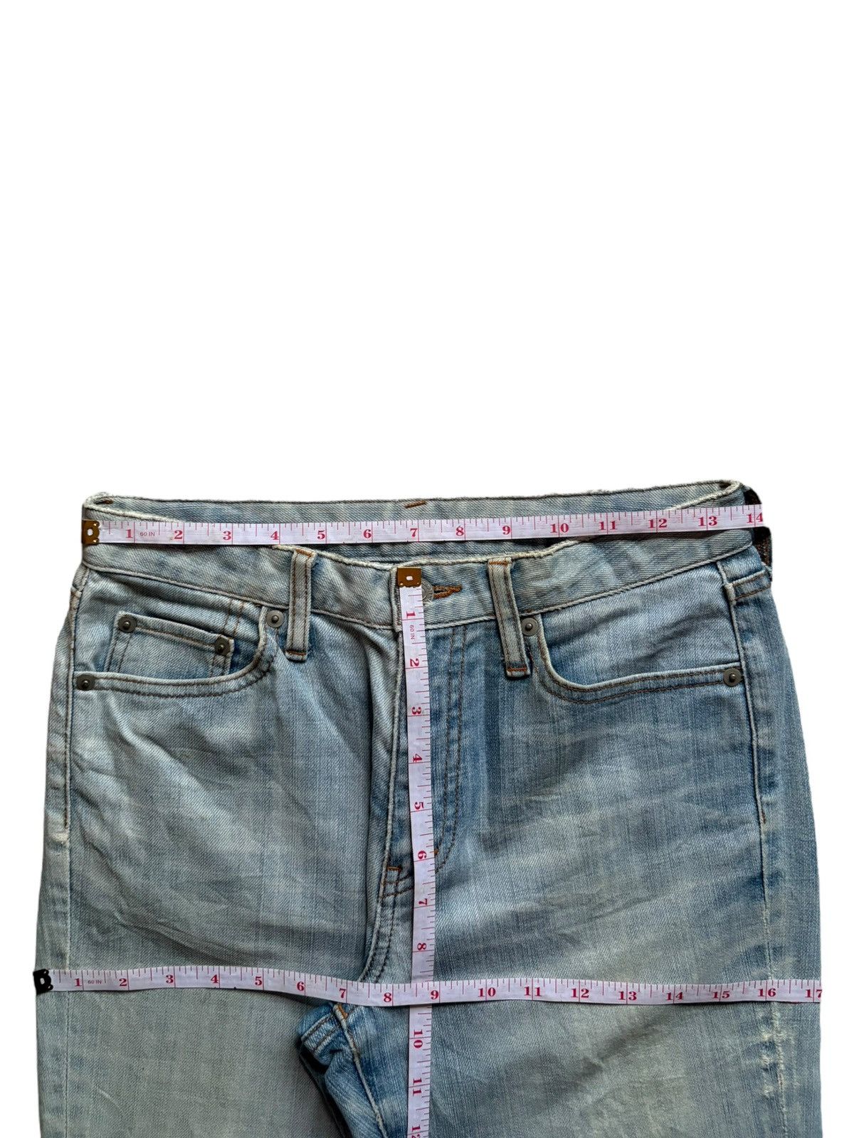Japanese Brand × Marni × Uniqlo Vintage Japanese Uniqlo Stone Wash Patched Flare Jeans Size 28" / US 6 / IT 42 - 12 Thumbnail