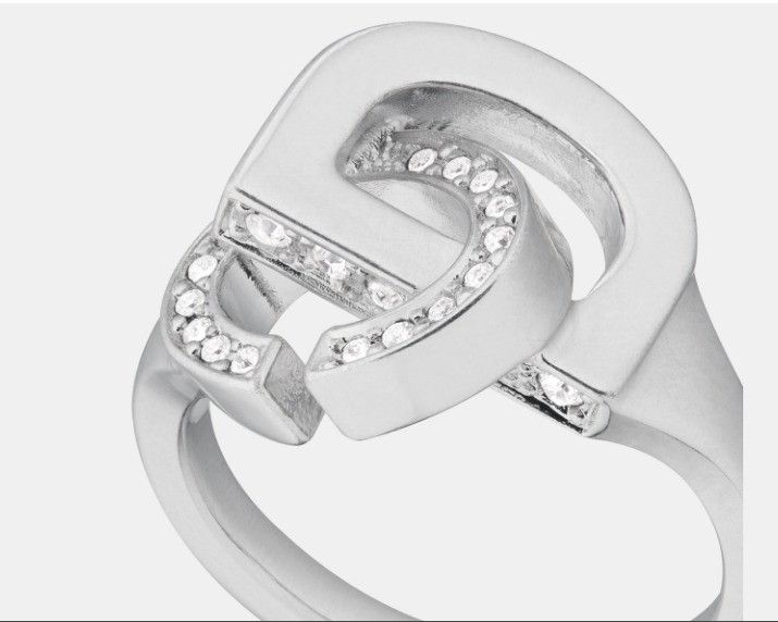 Dior o1w1db11224 Size: OS / CD Lock Ring in Silver Size ONE SIZE - 4 Thumbnail