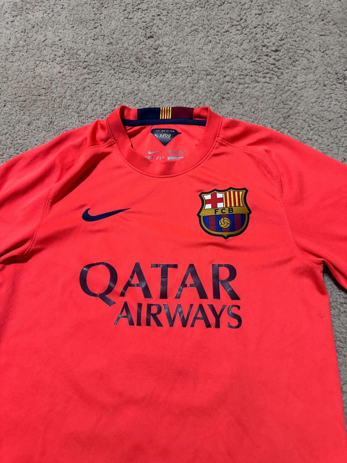 Nike BARCELONA 2014 FOOTBALL SHIRT SOCCER JERSEY NIKE MESSI #10 Size US S / EU 44-46 / 1 - 3 Thumbnail