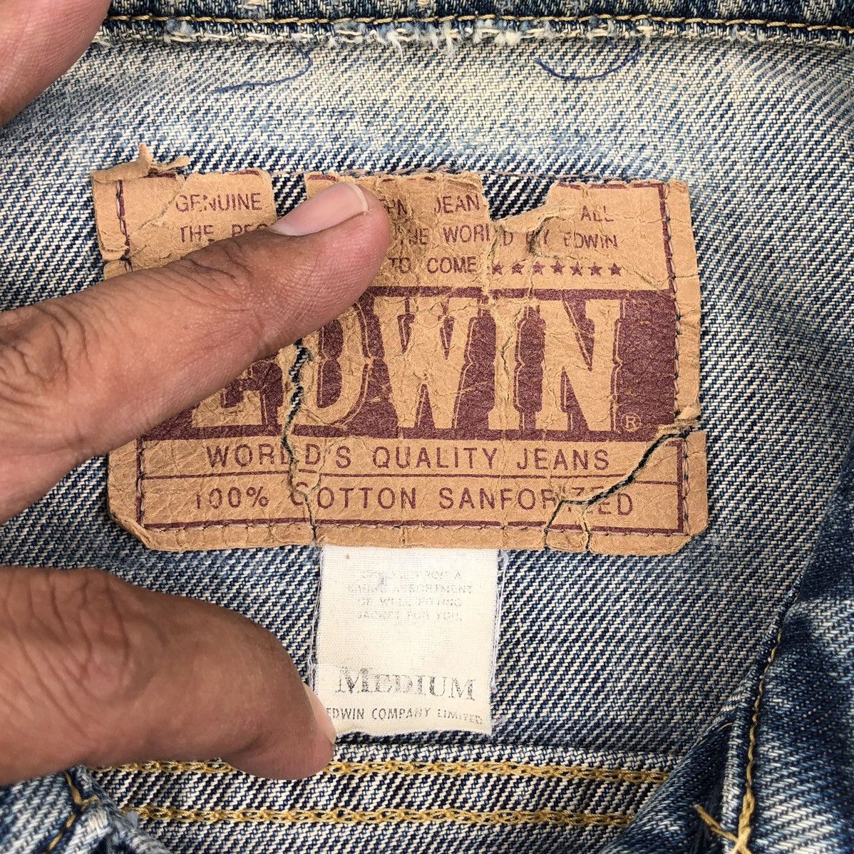 Edwin Vintage Edwin Distressed Denim Jacket Size US M / EU 48-50 / 2 - 18 Thumbnail