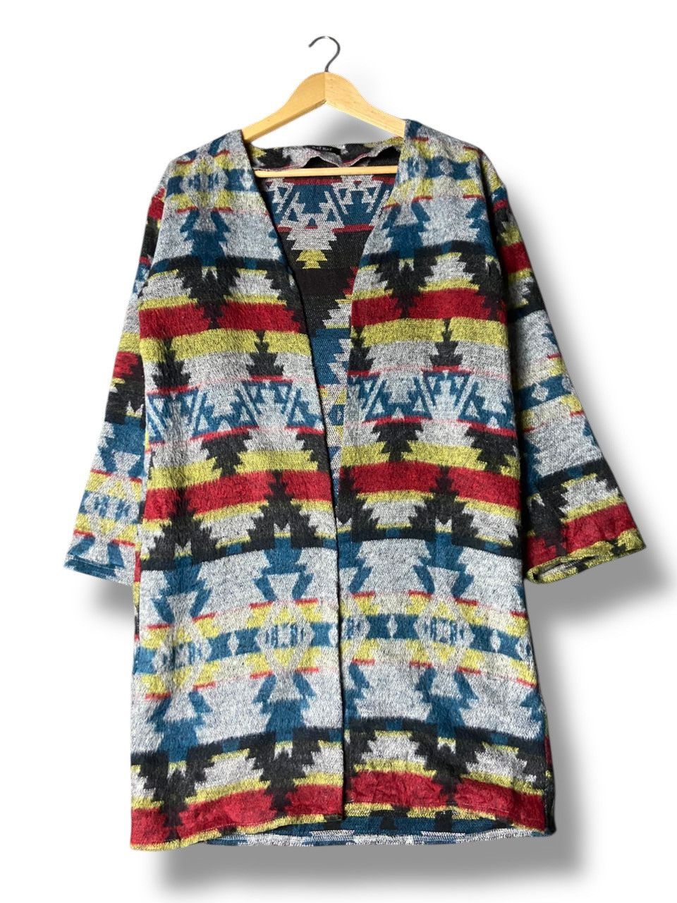 Japanese Brand Vintage RAF RAF Navajo Pattern Long Cardigan (159) Size US L / EU 52-54 / 3 - 1 Thumbnail