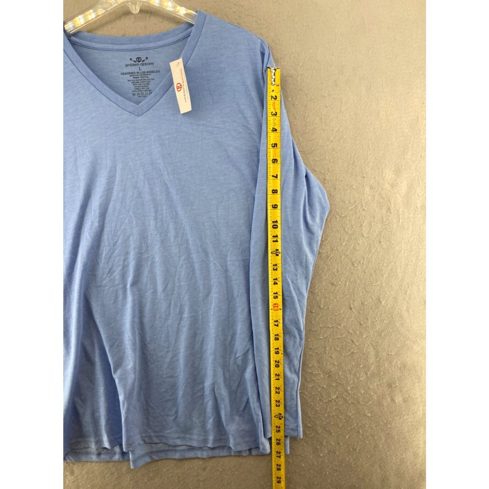 Vintage Emblem Apparel Womens Shirt L Blue V Neck Long Sleeve Casual Knit Cotton T-Shirt Classic Magazine Size L / US 10 / IT 46 - 4 Thumbnail