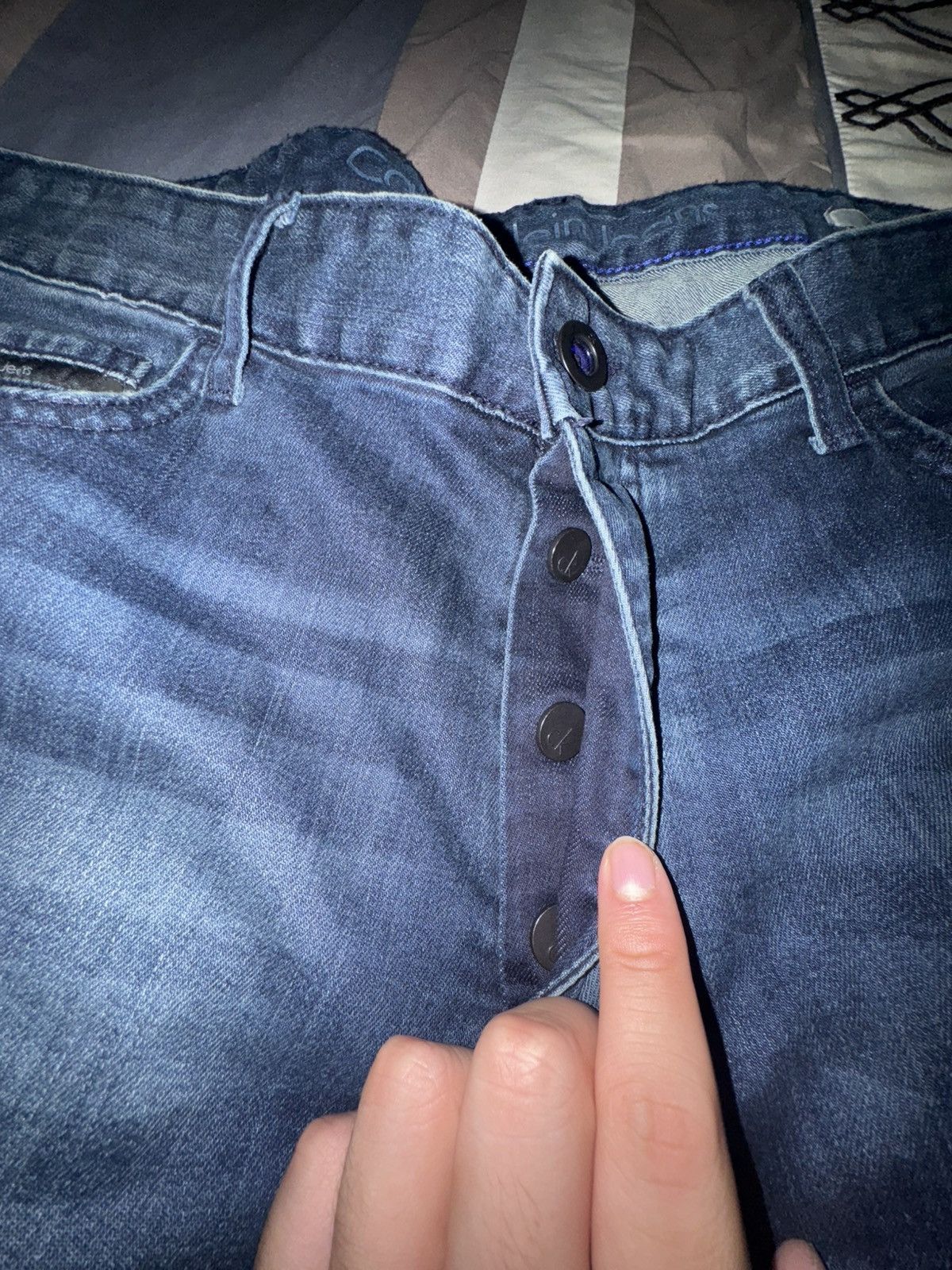 Calvin Klein Blue Ripped Slim Fit Jeans Size US 36 / EU 52 - 5 Thumbnail