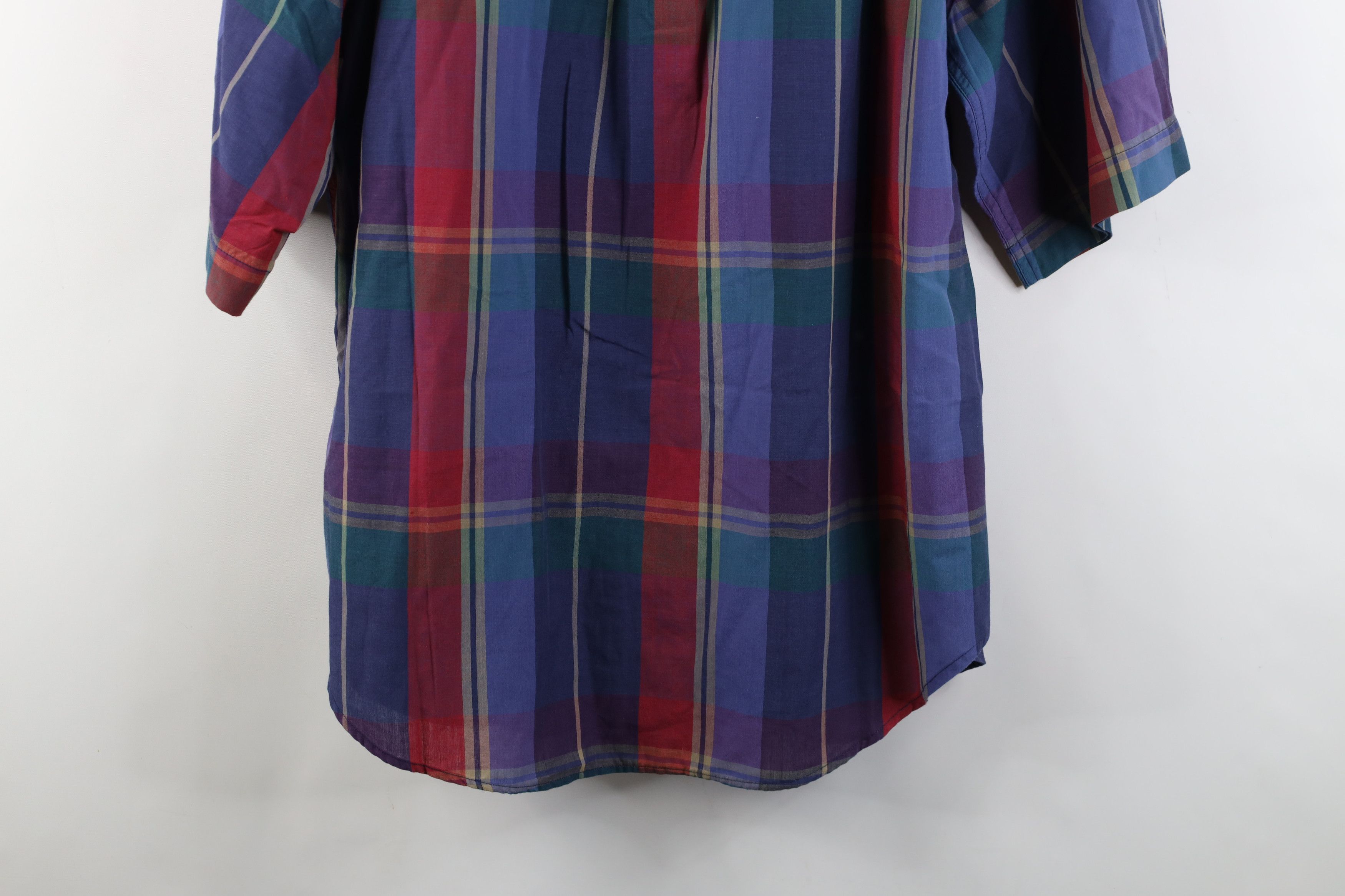 Vintage Vintage 80s 90s Streetwear Madras Plaid Button Down Shirt Size US L / EU 52-54 / 3 - 11 Thumbnail