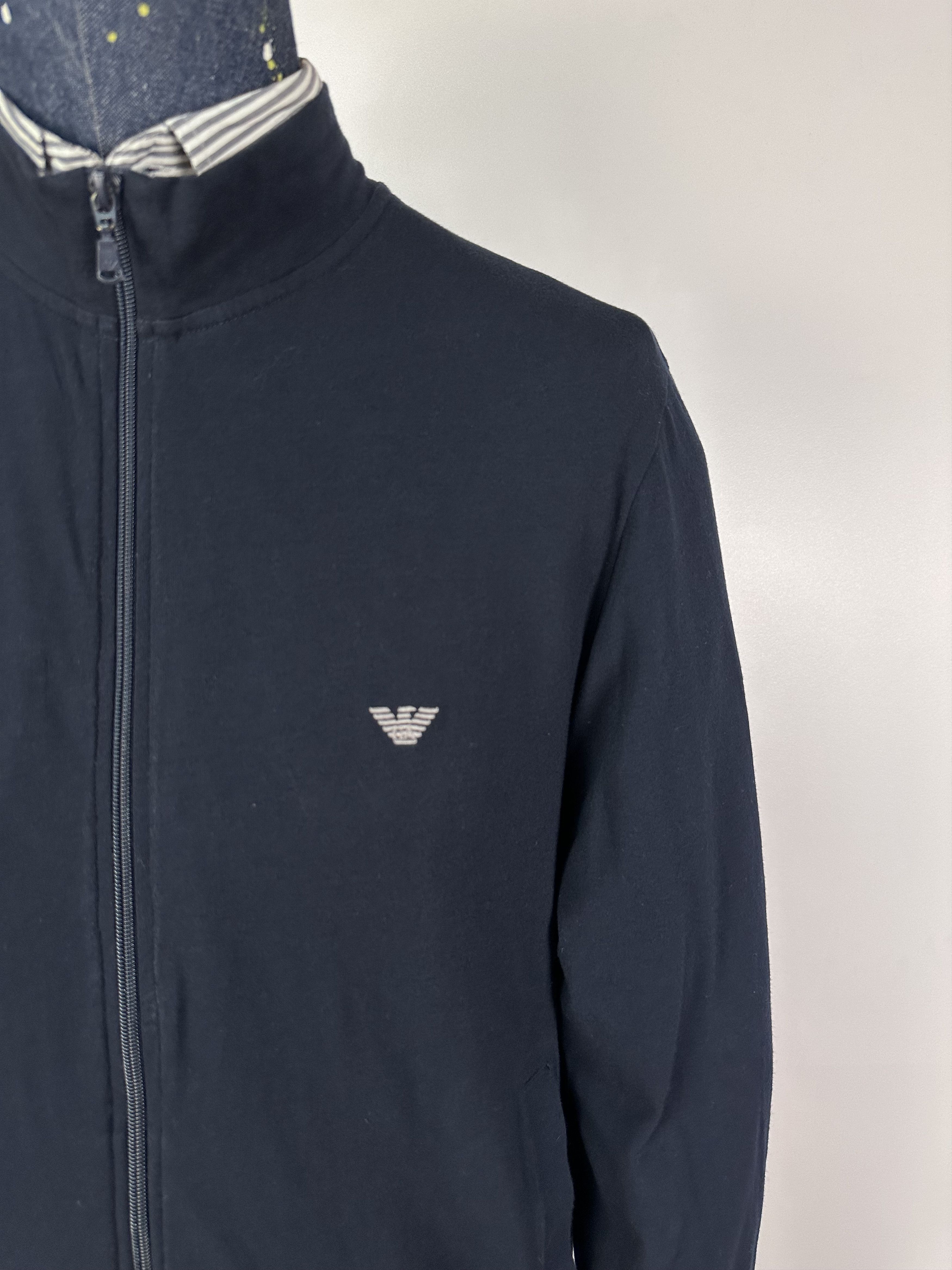 Emporio Armani Emporio Armani Full Zip Sweater Cotton Pullover Blue Size L Size US L / EU 52-54 / 3 - 3 Thumbnail