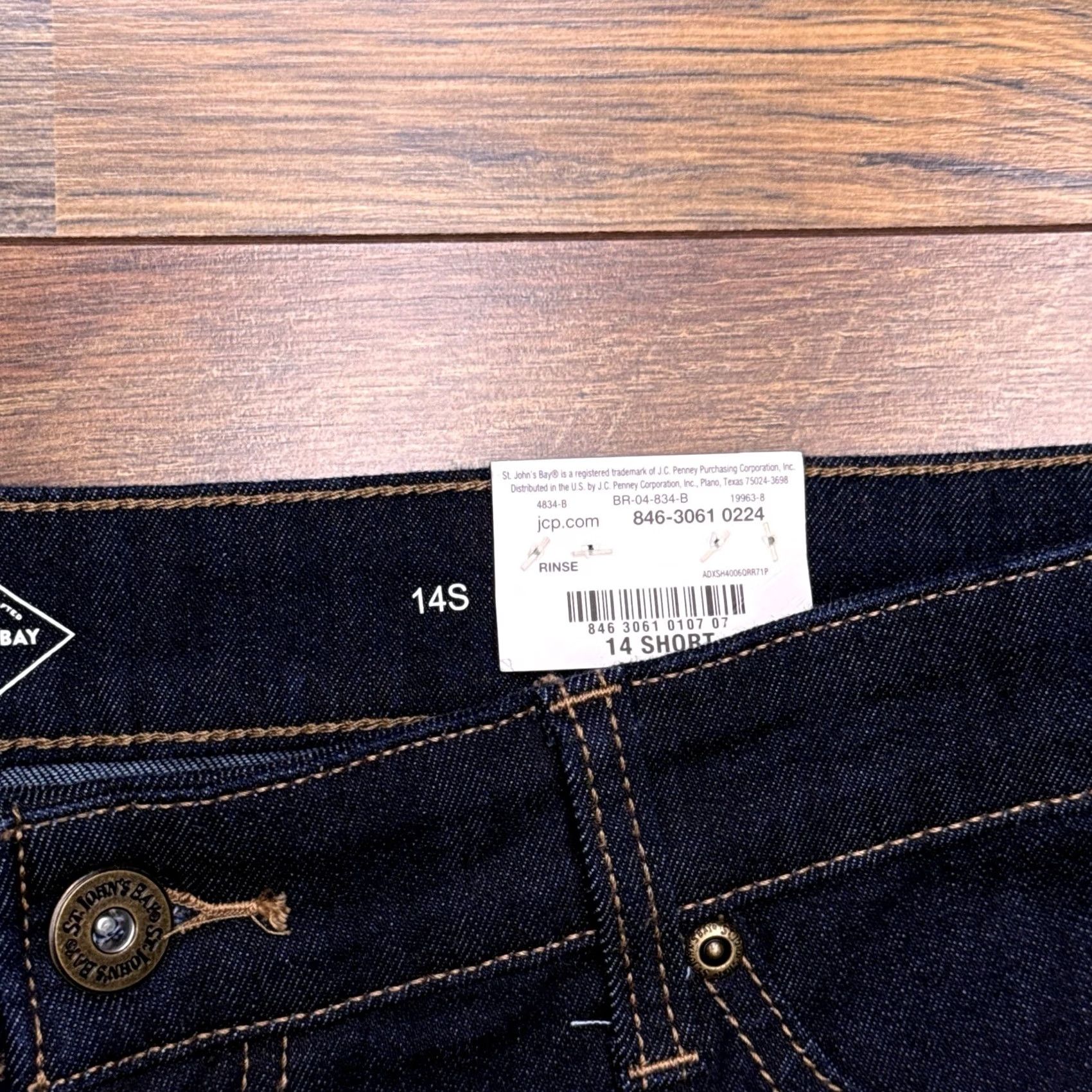 Vintage St Johns Bay Jeans Womens 14S Rinse Stretch Regular Straight 5-Pocket Denim Blue Size 36" / US 14 / IT 50 - 5 Thumbnail