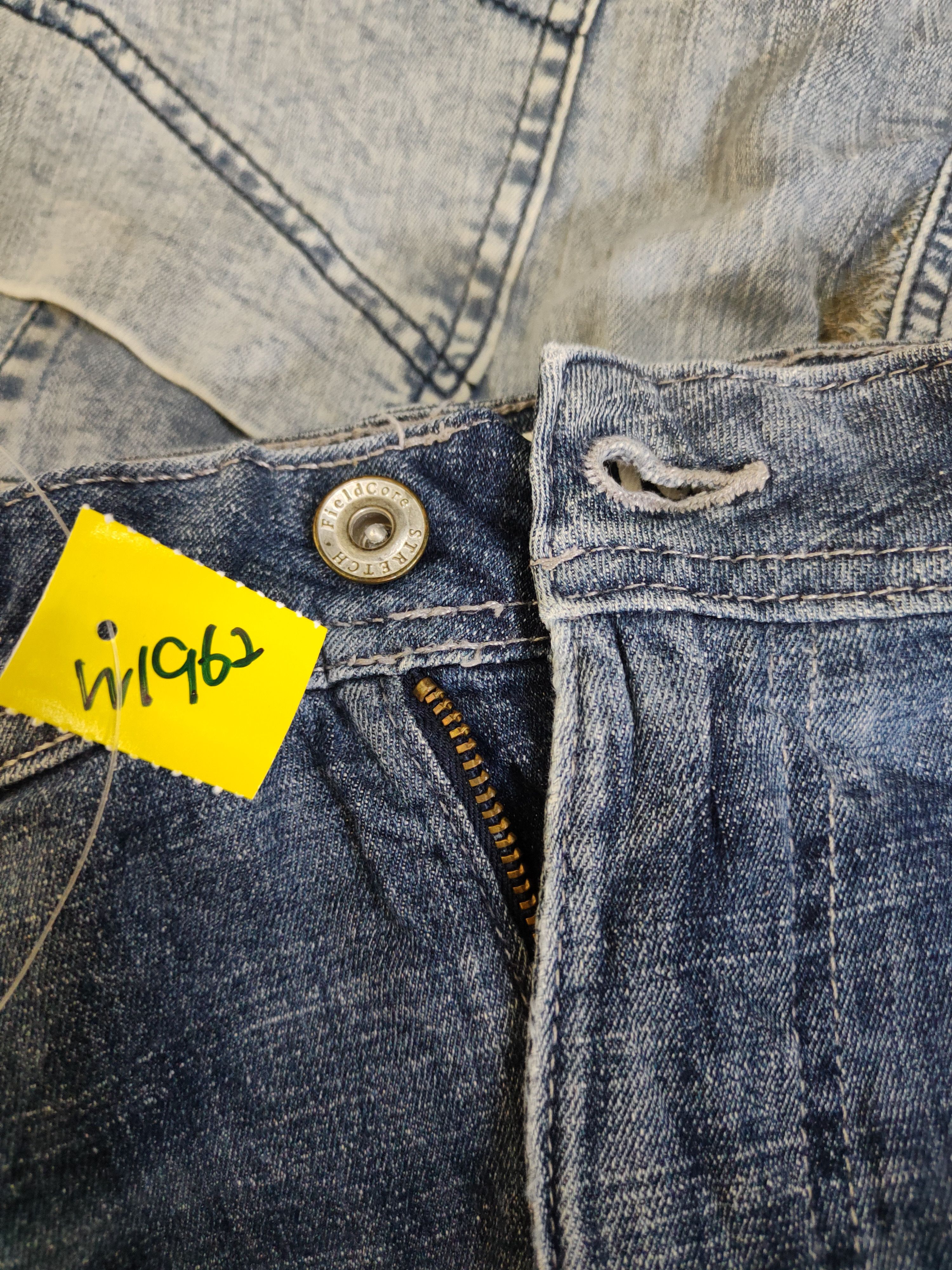 Japanese Brand FieldCore Dark Blue Distressed Ripped cargo Jeans #W1962 Size US 36 / EU 52 - 14 Thumbnail
