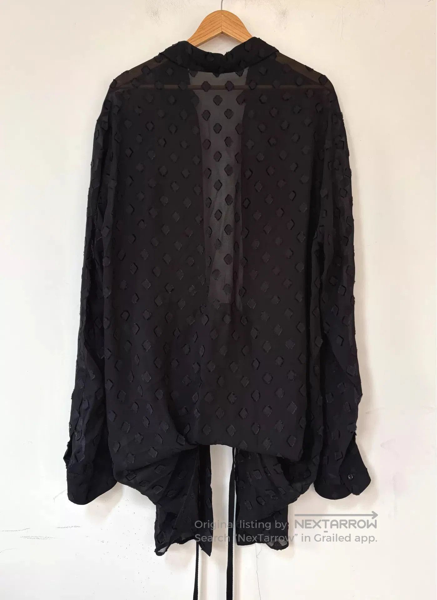 Ann Demeulemeester Black Patterned Long Sleeve Button. Size US M / EU 48-50 / 2 - 5 Thumbnail