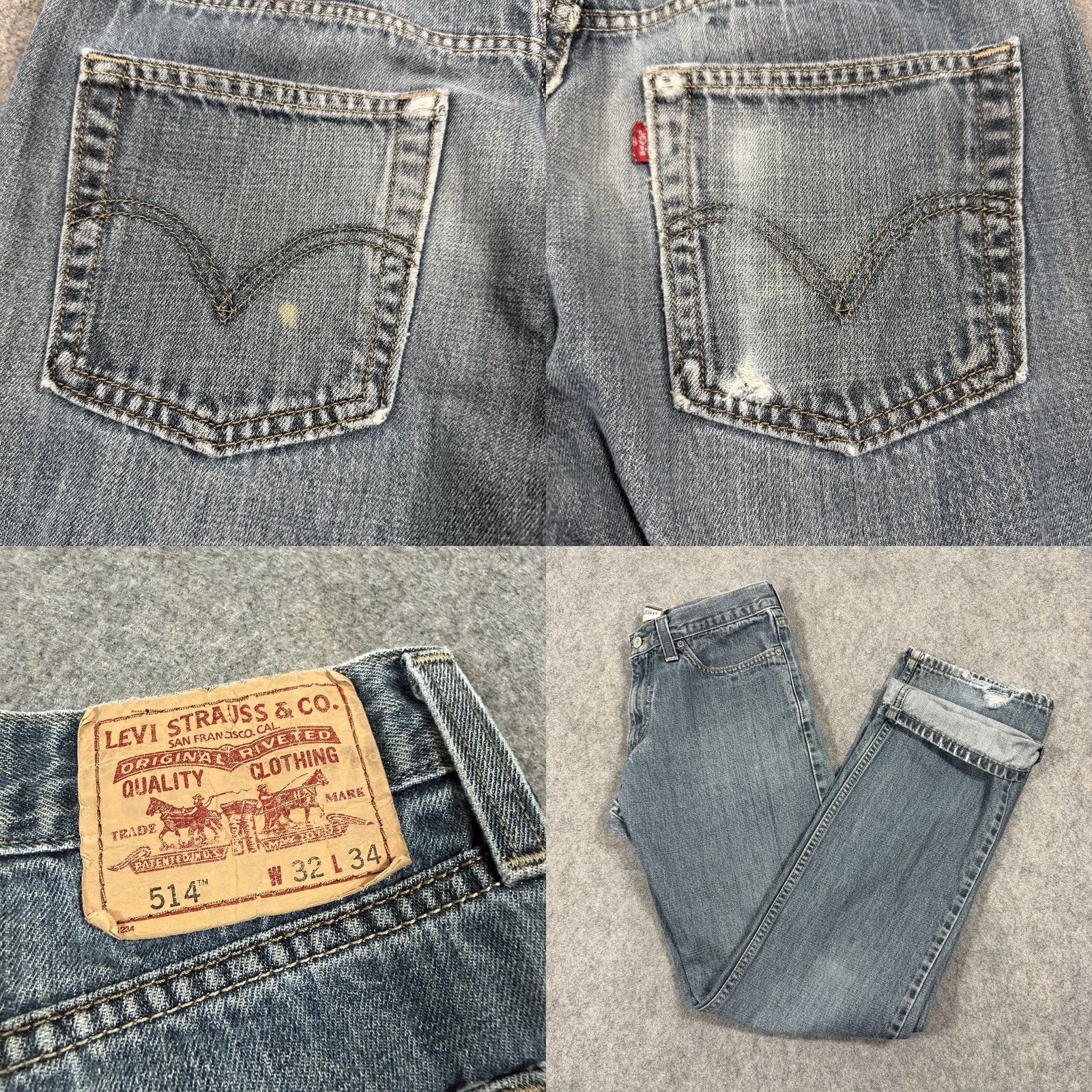 Levi's Levi's 514 Slim Straight Jeans Men's Blue Denim Size 32x33 Size US 32 / EU 48 - 11 Thumbnail
