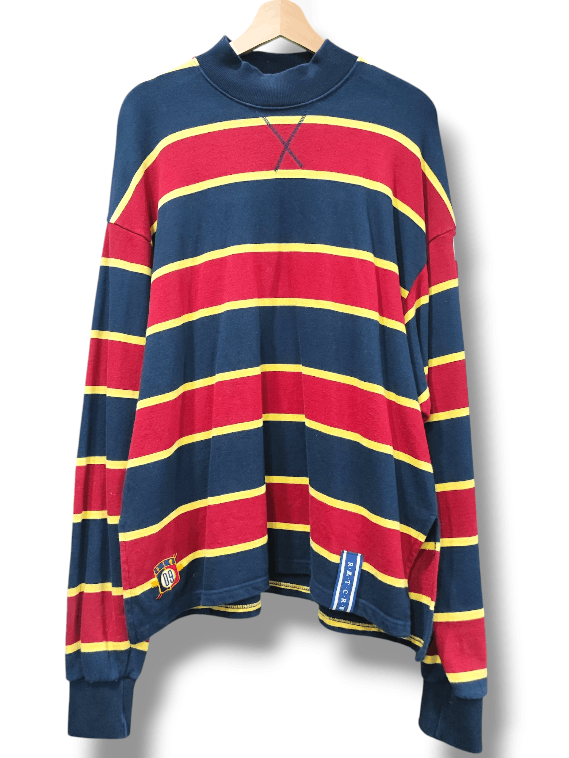 Japanese Brand ROMANTIC CROWN RUGBY LONG SLEEVE Size US L / EU 52-54 / 3 - 2 Thumbnail