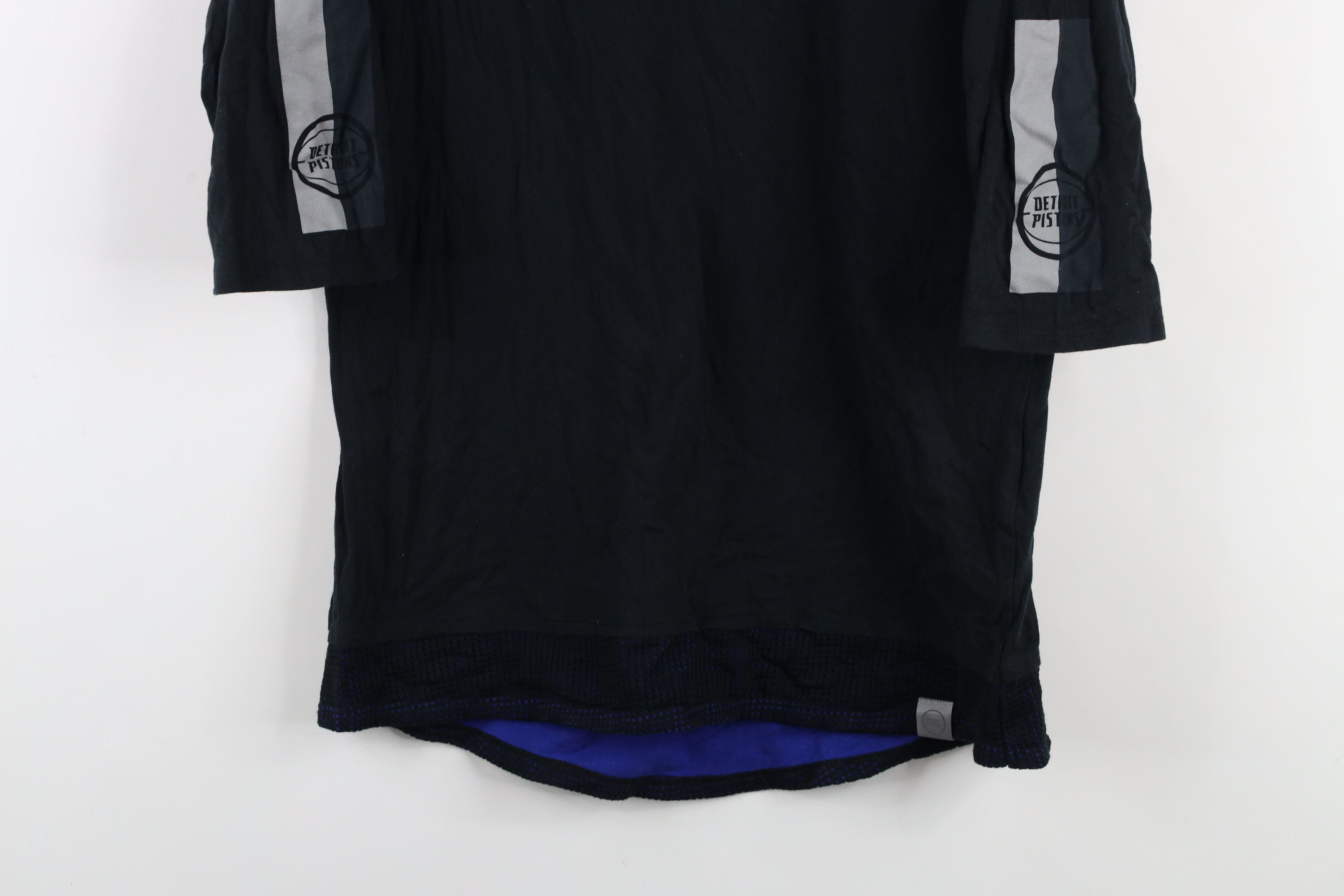 Nike × Vintage Nike Cut Detroit Pistons Basketball 3/4 Sleeve T-Shirt Black Size US L / EU 52-54 / 3 - 3 Thumbnail