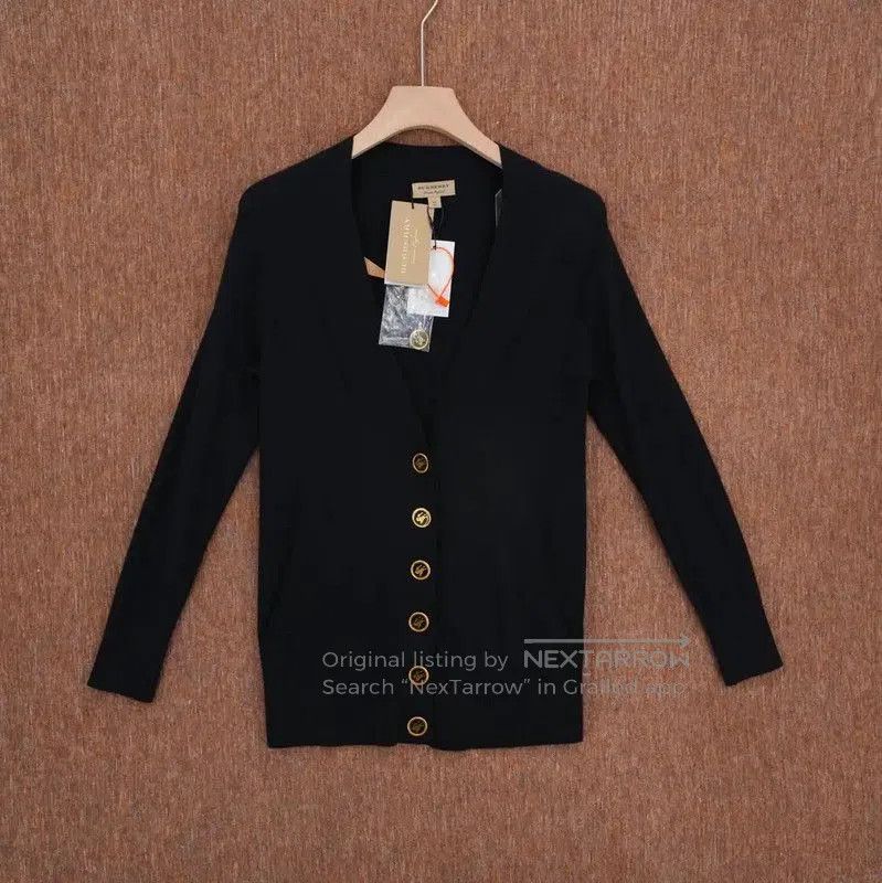 Burberry Burberry Black Wool Logo Long Cardigan. Size XS / US 0-2 / IT 36-38 - 1 Thumbnail