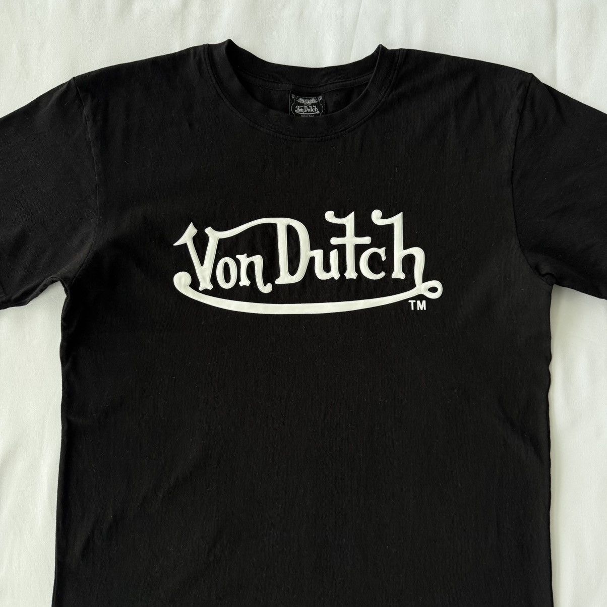 Von Dutch White Weld Wordmark T-shirt Size US M / EU 48-50 / 2 - 2 Thumbnail