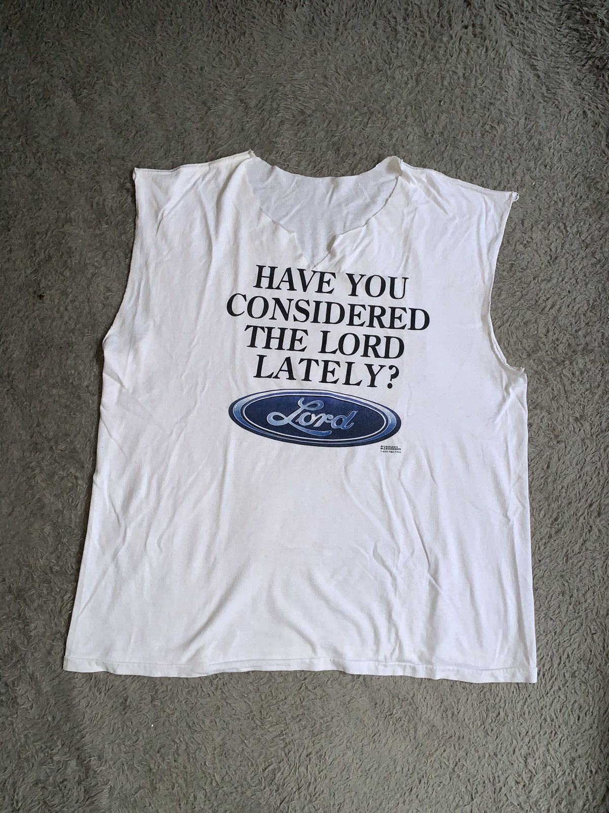 Vintage Vintage 90s Jesus Tee Considered The Lord Parody Logo Ford Size US XL / EU 56 / 4 - 1 Thumbnail