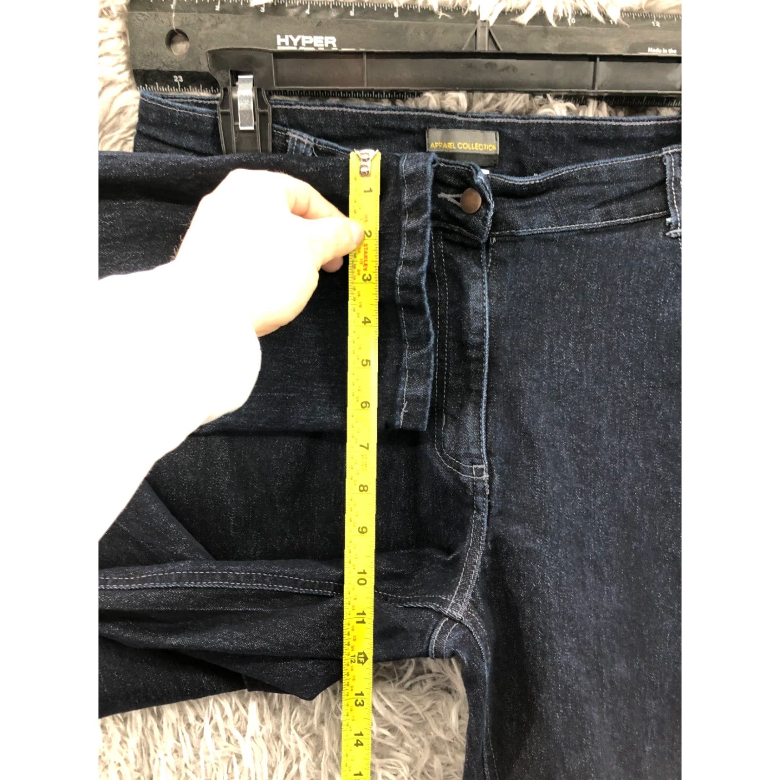 Vintage Apparel Collection Jeans Slim Straight Womens Size 12 Dark Blue Wash 5-Pocket Denim Straight Slim Size 34" / US 12 / IT 48 - 4 Thumbnail