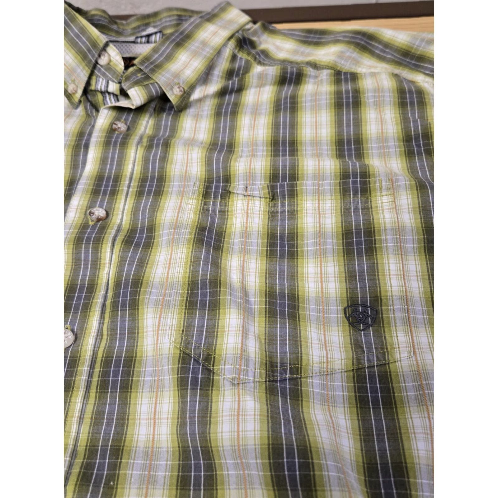 Ariat Ariat Pro Series Shirt Mens XL Purple Blue Plaid Long Sleeve Classic Fit Button-Up Collared Western Casual Workwear Spring Summer Fall Winter Size US XXL / EU 58 / 5 - 2 Thumbnail