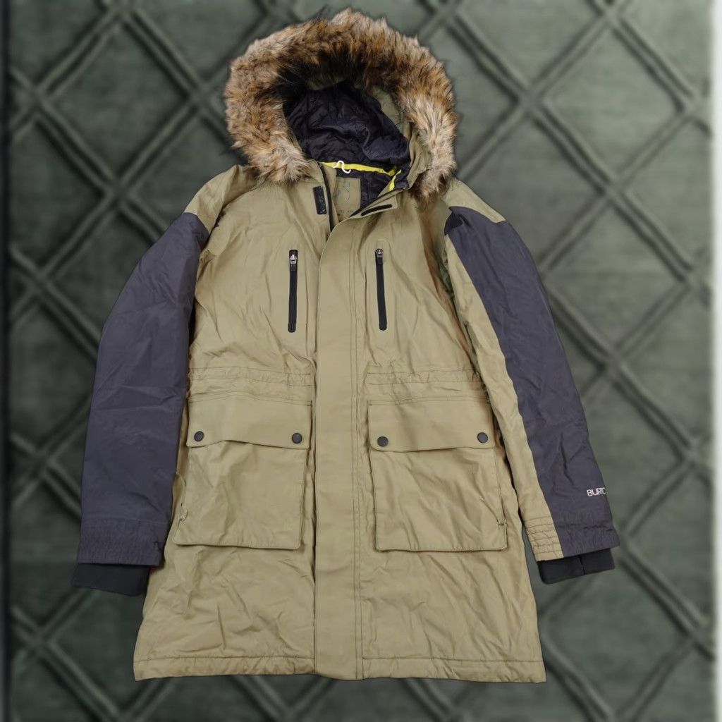 Burton Burton Coat Womens Medium Green Hooded Parka Insulated Ski Winter Faux Fur Trim Zip Pockets Size M / US 6-8 / IT 42-44 - 1 Thumbnail