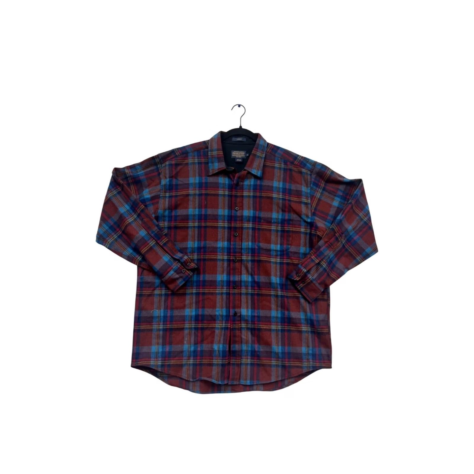Pendleton VINTAGE Pendleton Plaid Flannel Shirt Long Sleeve Mens XL Red Wool Blend Button-Up Size US XL / EU 56 / 4 - 2 Thumbnail