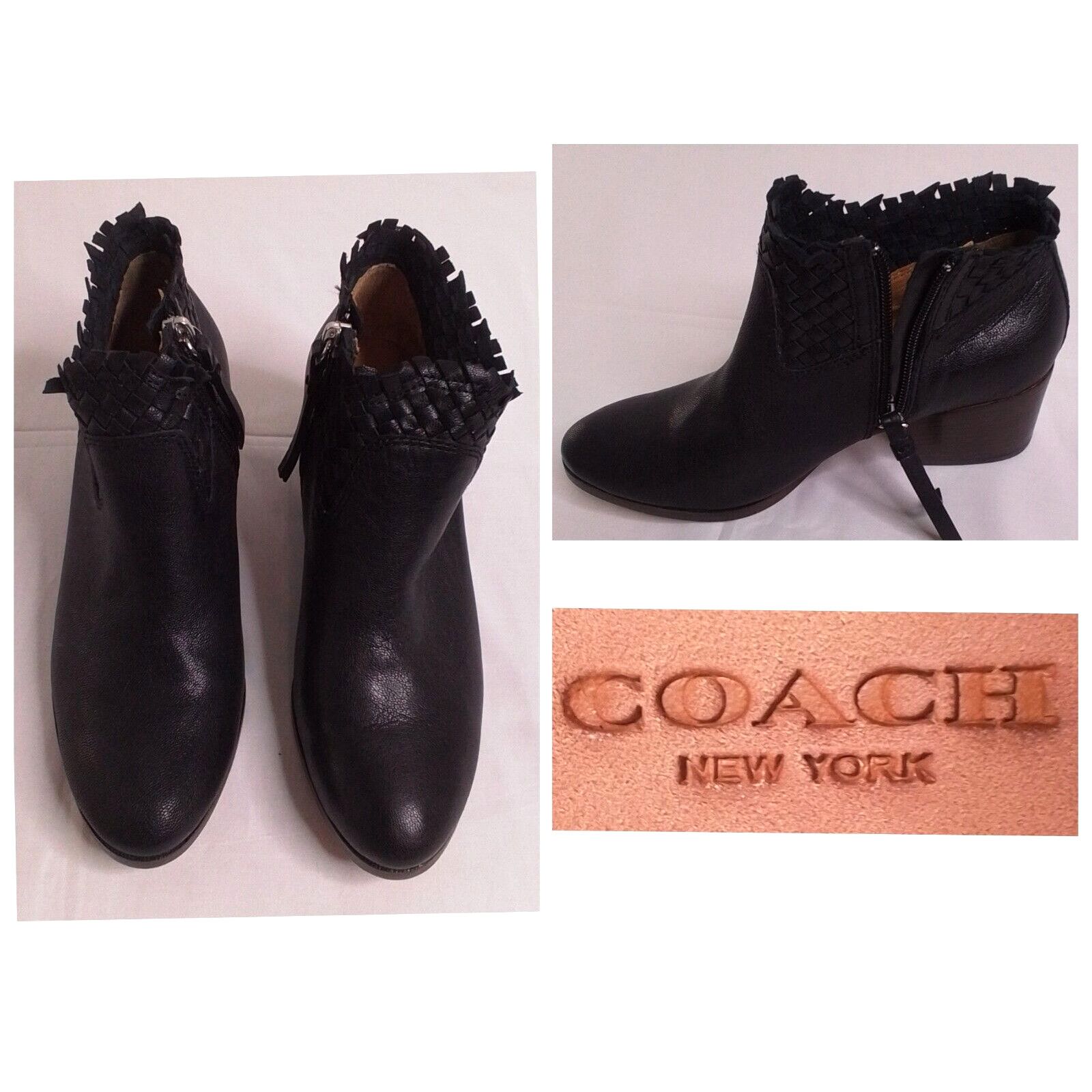 Coach Coach Boots Women's 7B Black Leather Bootie #W3143 Size US 7 / IT 37 - 1 Thumbnail