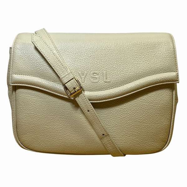 YVES YVES Saint Laurent Leather Shoulder Bag Leather Shoulder Bag Vr5Ytd Duty Free For Usa in White, Women's