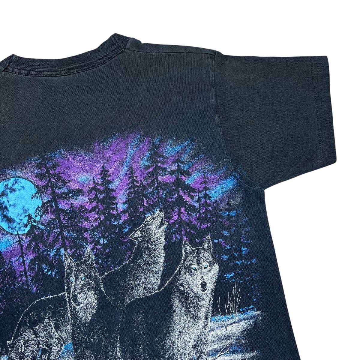 Fruit Of The Loom Vintage 1996 Alaska Wolf Pack Nature Double Sided T-Shirt Size US M / EU 48-50 / 2 - 11 Thumbnail
