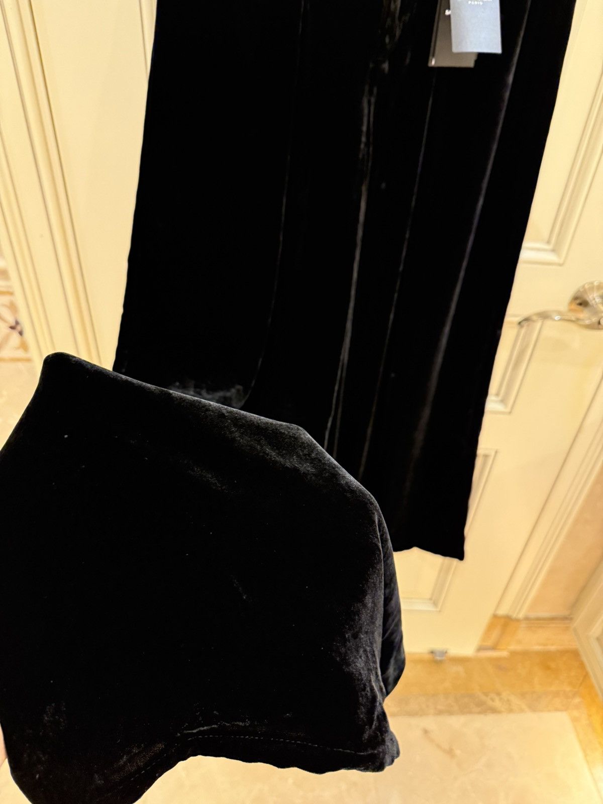 Saint Laurent Paris Black velvet high waist wide leg pants size28 Size US 28 / EU 44 - 7 Thumbnail