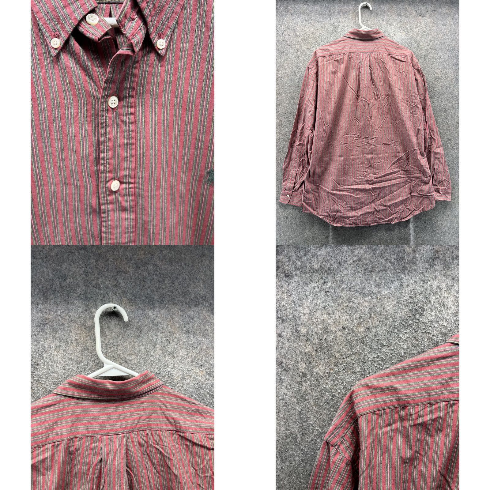 Ralph Lauren Ralph Lauren Shirt Mens Large Red Stripe Long Sleeve Button Front Casual Woven Size US L / EU 52-54 / 3 - 8 Thumbnail