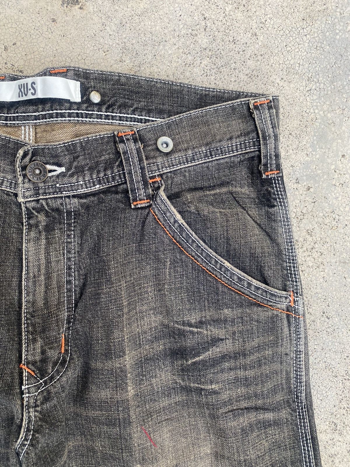 Edwin × Japanese Brand × Vintage Vintage y2k Edwin XV-S Faded Buckel Jeans Size US 33 - 3 Thumbnail