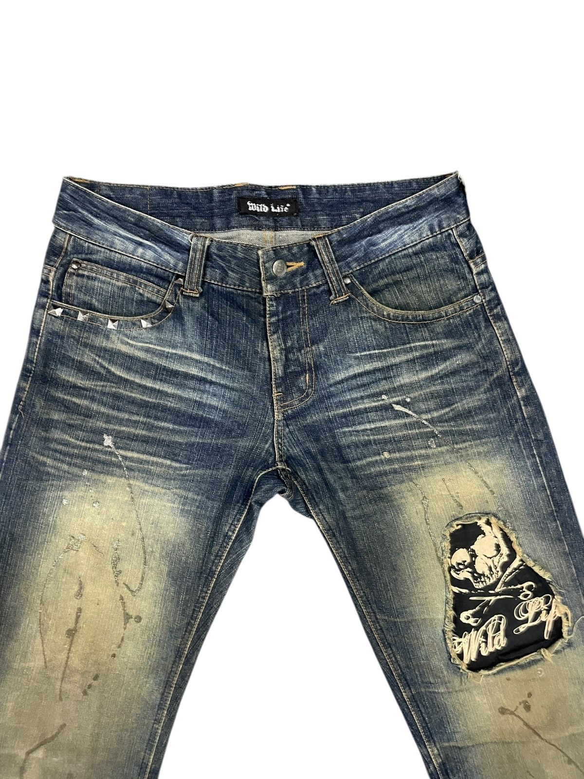 14th Addiction Wildlife Japanese Destroyed Dusty Dirt Rockers Jeans Size US 33 - 6 Thumbnail