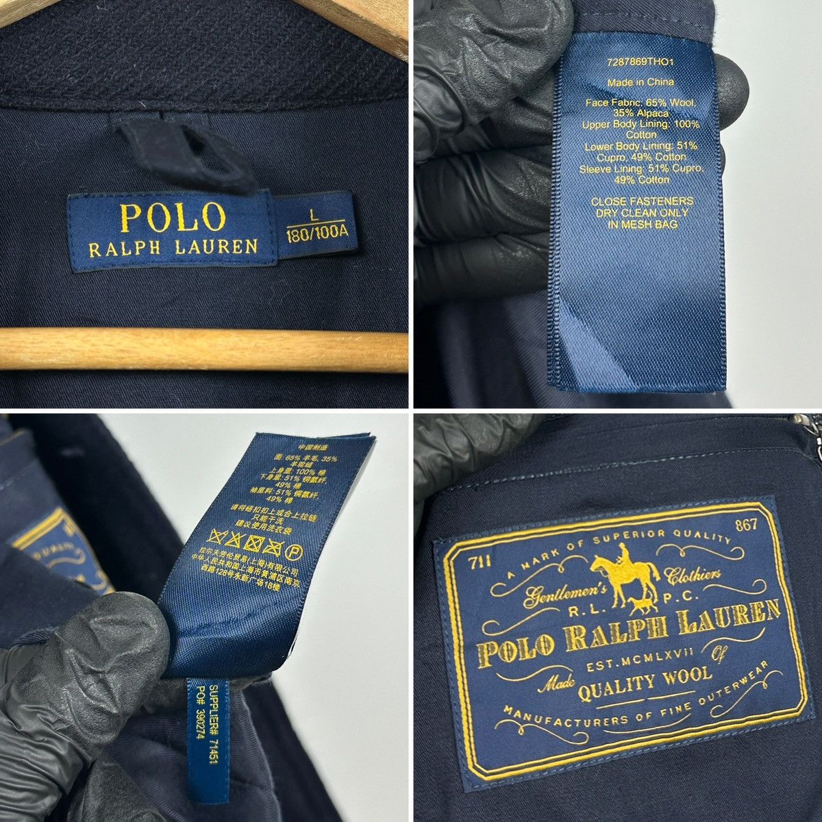 Polo Ralph Lauren Polo Ralph Lauren Wool/Alpaca Navy Blue Military Jacket Size US L / EU 52-54 / 3 - 23 Thumbnail