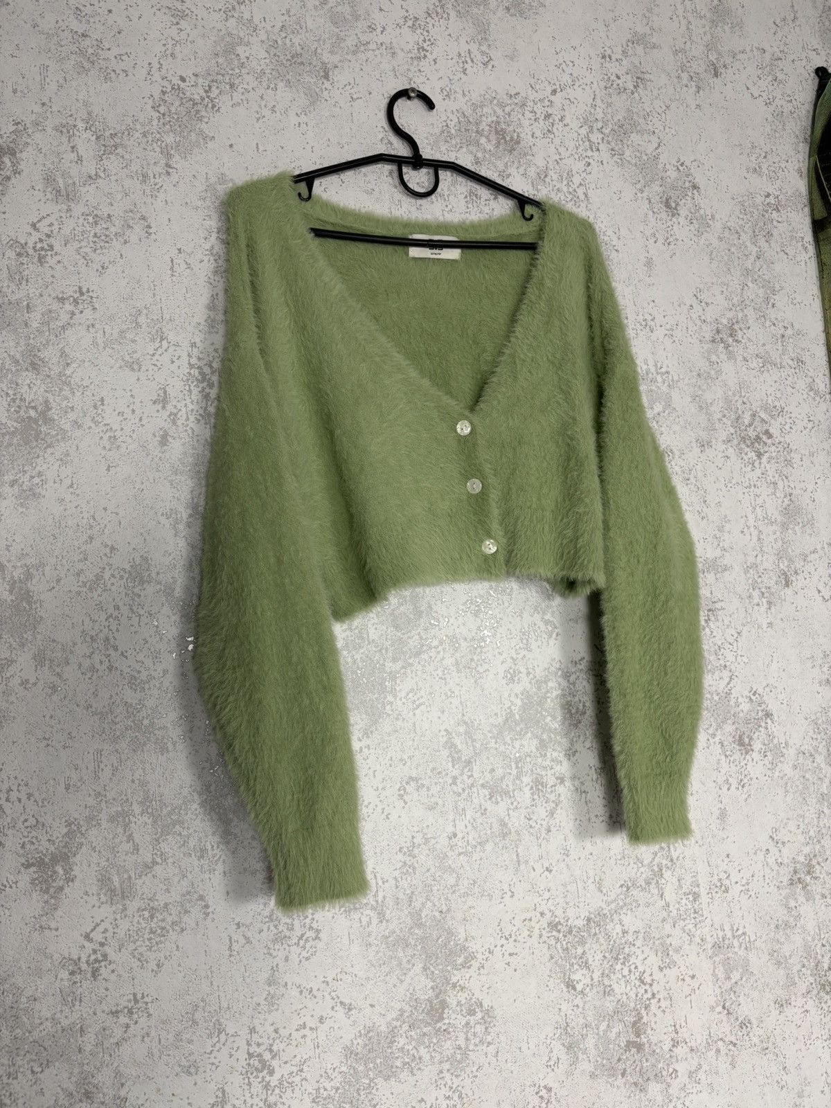 Japanese Brand 3.3 Field Trip Fuzzy Knit Cropped Cardigan Green Japan M Size US M / EU 48-50 / 2 - 3 Thumbnail