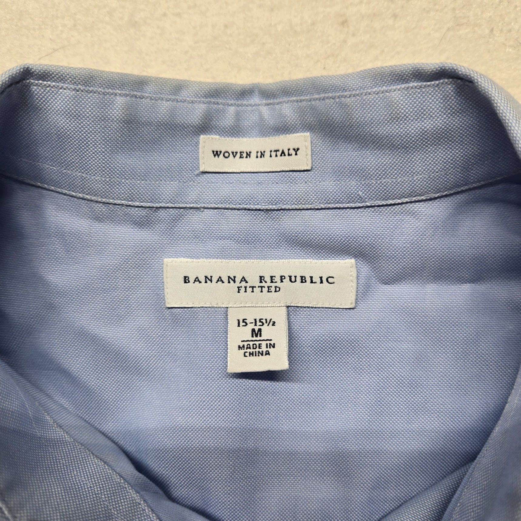 Banana Republic VINTAGE Banana Republic Men's Dress Shirt Slim Fit Button-Up Blue 15.5 Neck Business Casual Office Mens Size 40R - 3 Thumbnail
