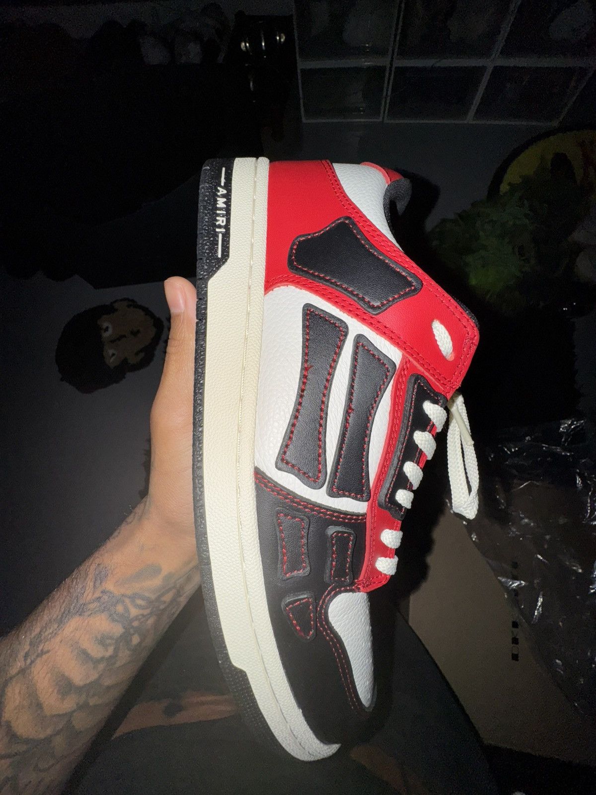 Amiri × Designer Red Amiri Skel Top Low Size US 10 / EU 43 - 3 Thumbnail