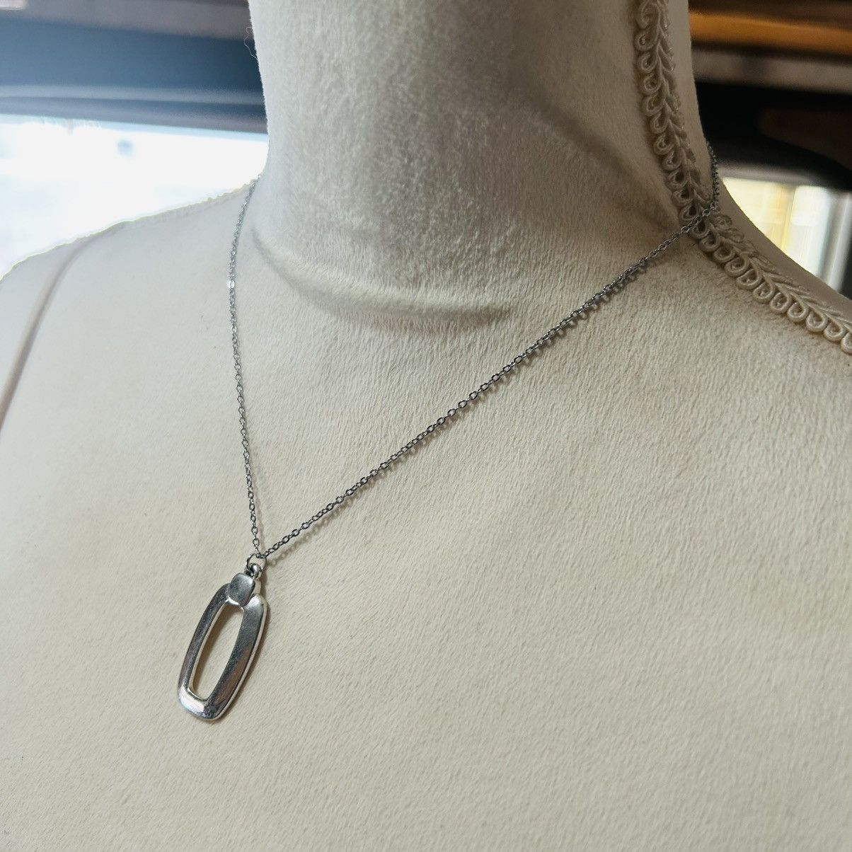 Handmade Handcrafted vintage silver pendant on chain necklace Size ONE SIZE - 3 Thumbnail