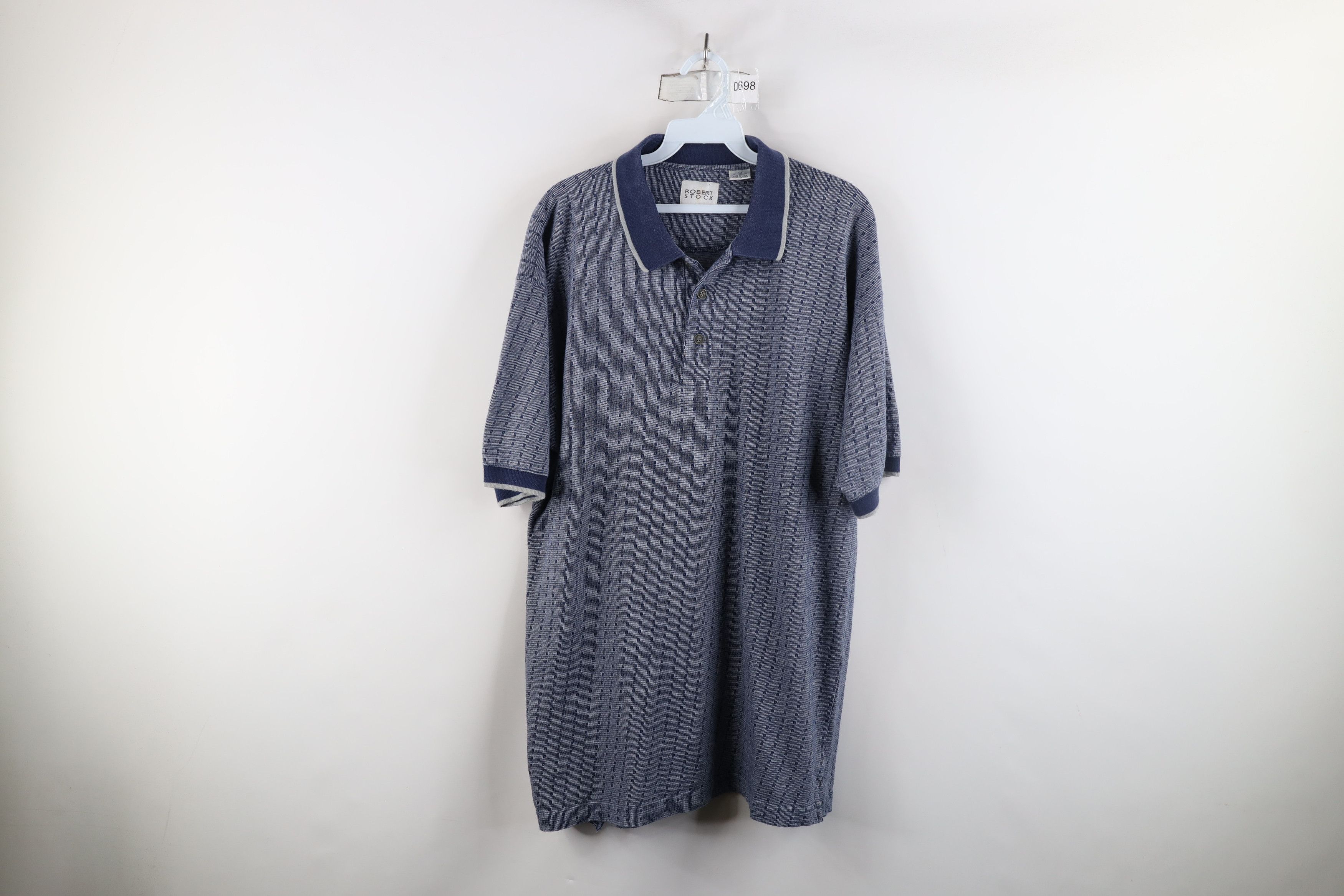 Vintage Vintage 90s Streetwear Geometric Knit Collared Golf Polo Size US L / EU 52-54 / 3 - 1 Thumbnail