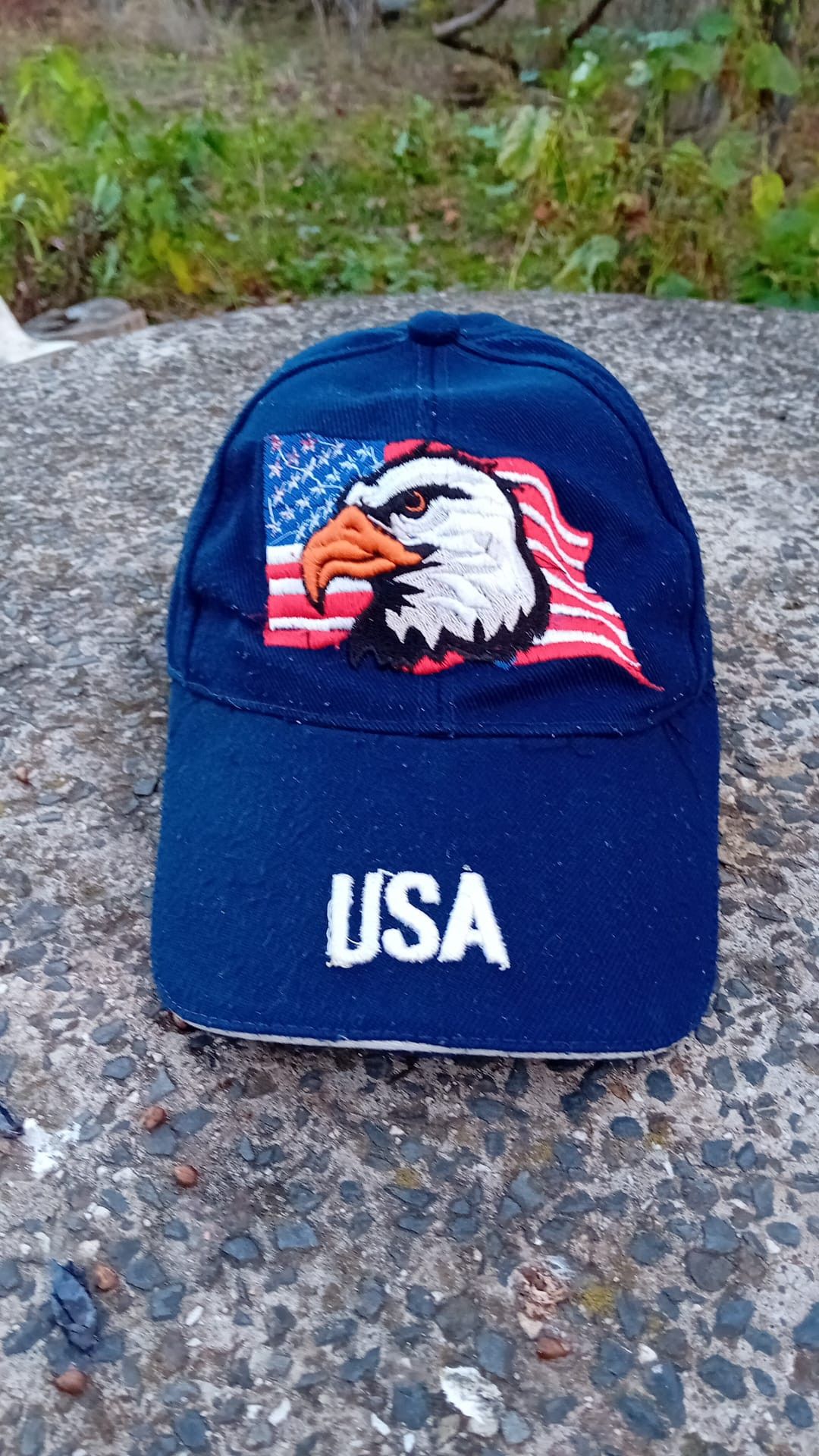 Other USA Waving American Flag Eagle Embroidered Blue Strapback Size ONE SIZE - 1 Thumbnail