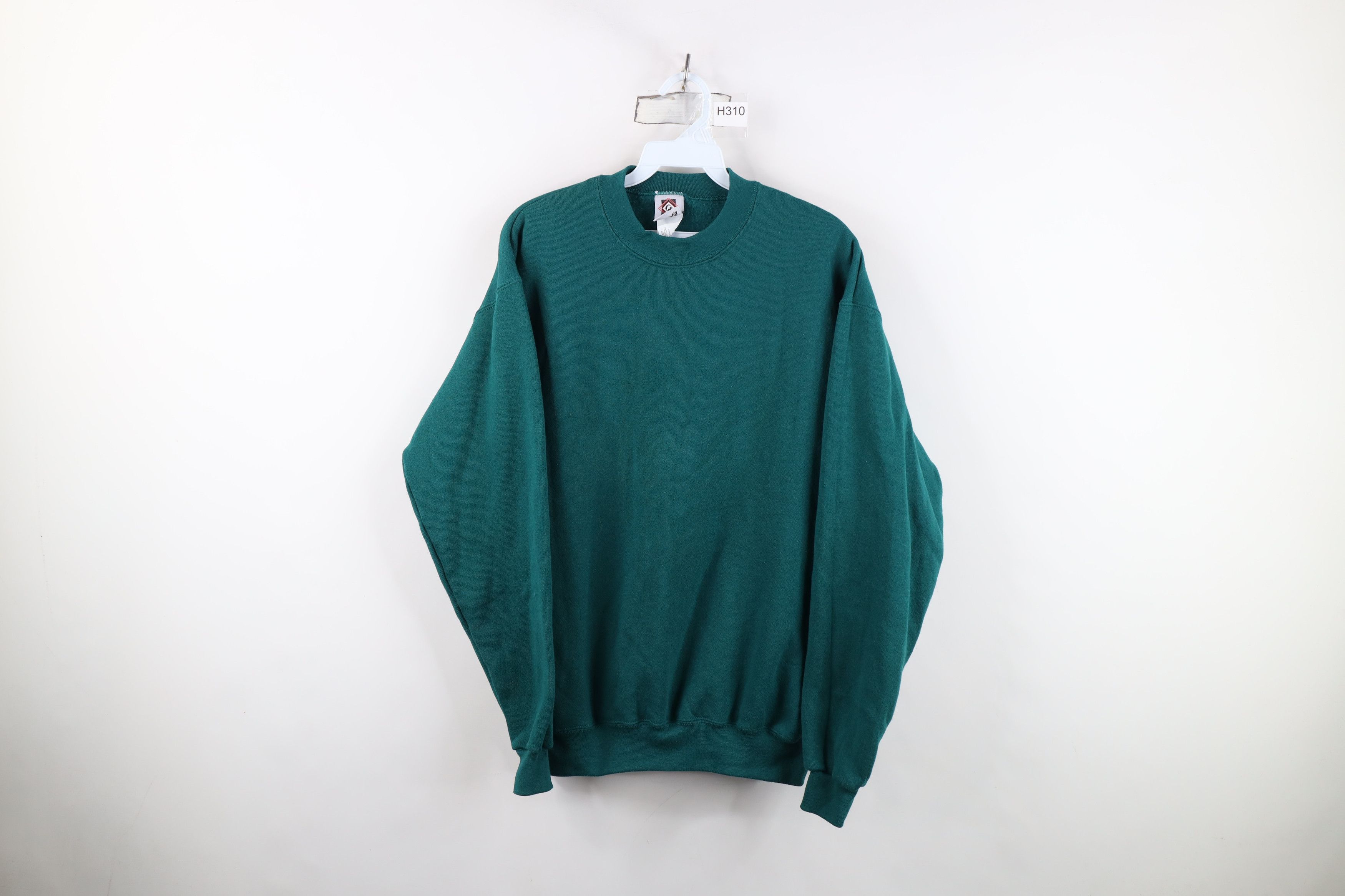 Vintage Vintage 90s Streetwear Blank Heavyweight Sweatshirt Green Size US M / EU 48-50 / 2 - 1 Thumbnail