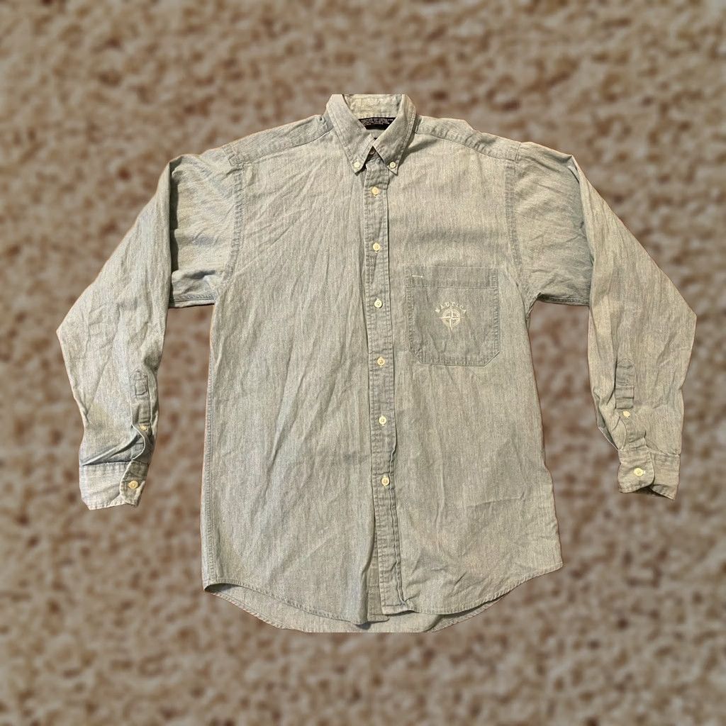 Nautica VINTAGE Nautica L/S Button-Up Chambray Denim Casual Dress Shirt Men’s Small S Shirt Size US S / EU 44-46 / 1 - 1 Thumbnail