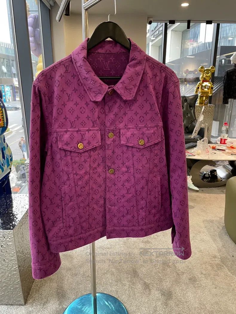 Louis Vuitton Louis Vuitton Purple full logo denim jacket Size US M / EU 48-50 / 2 - 1 Thumbnail