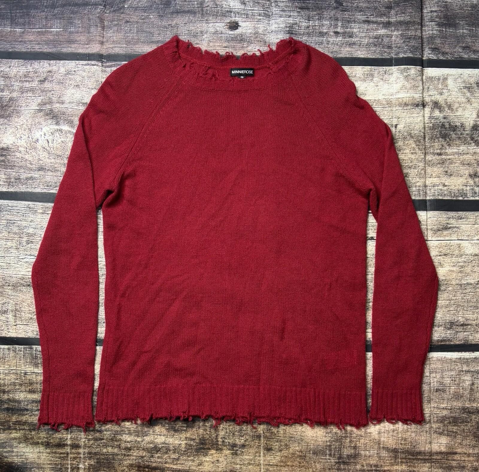 Other Minnie Rose Cashmere Sweater Women's XS Fringe Crew Neck Size XS / US 0-2 / IT 36-38 - 1 Thumbnail