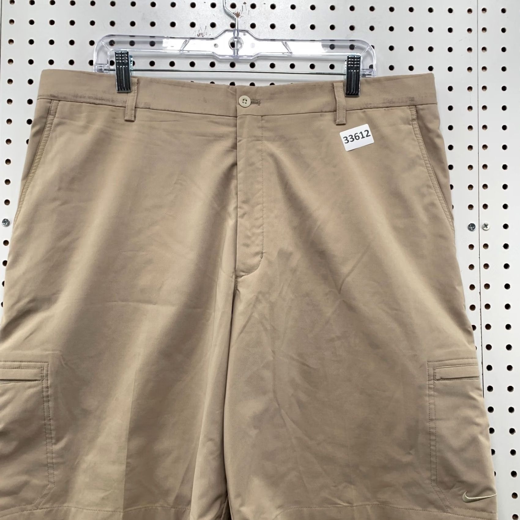 Nike Nike Shorts Mens 36x10 Brown Beige Khaki Casual FITS 36X10 Front Flat Front Chino Nike Mens Shorts Size US 36 / EU 52 - 2 Thumbnail