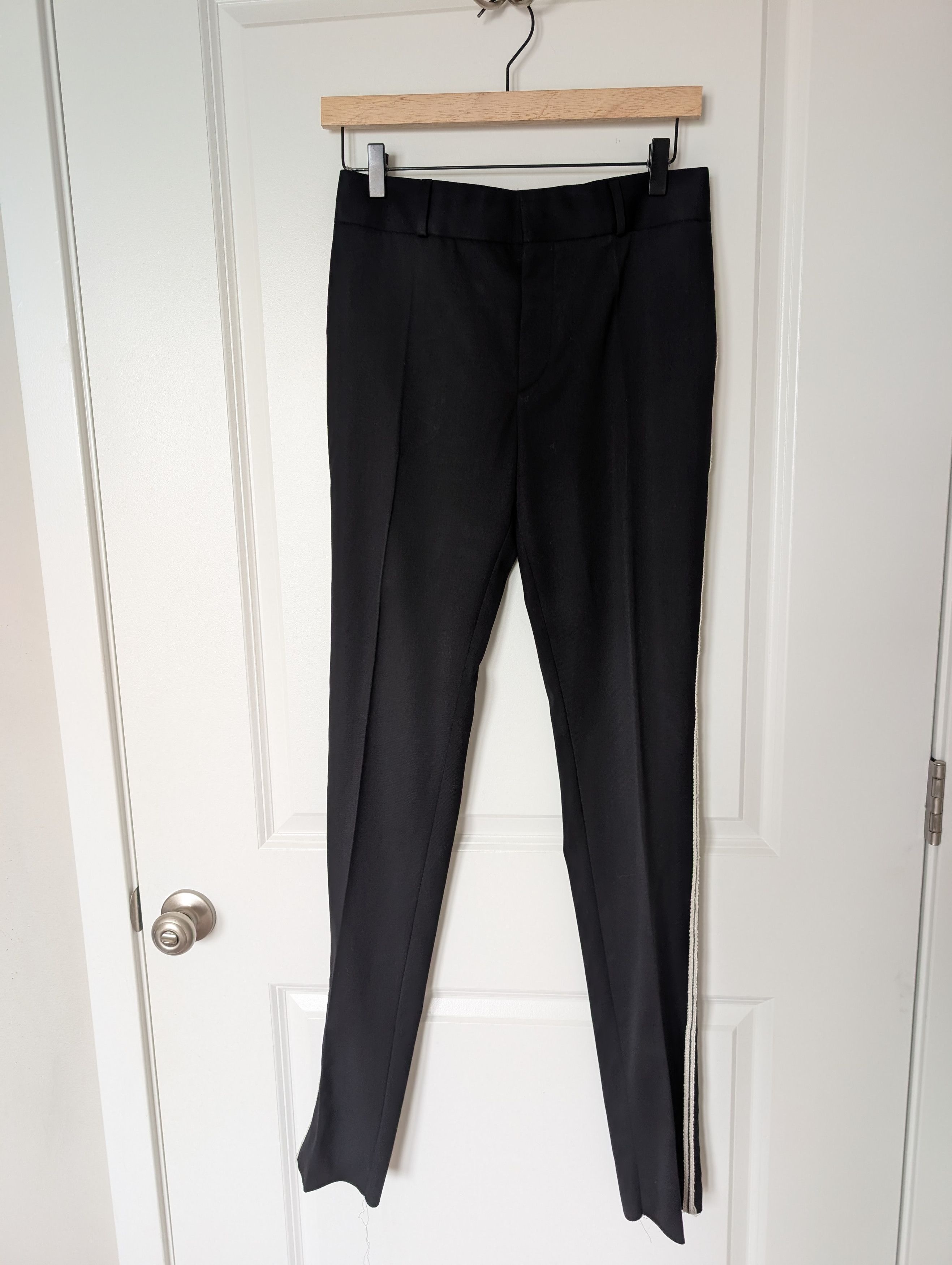 Saint Laurent Paris NWT Saint Laurent Paris Wool Tuxedo Trousers with Stripe Size 25" / US 0 / IT 36 - 11 Thumbnail
