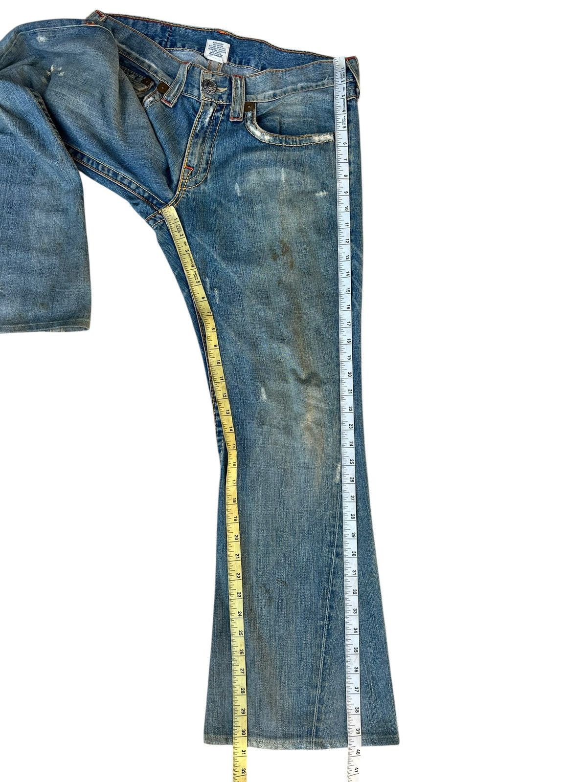 True Religion 2000s True Religion Joey Big T Dirty Mud Denim Flare Jeans Size US 33 - 6 Thumbnail