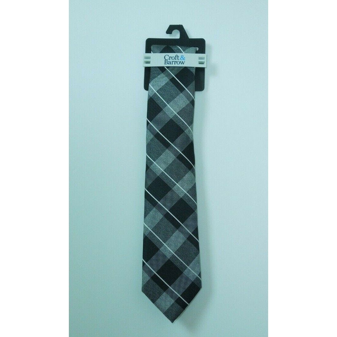 Croft & Barrow Croft & Barrow Black Gray White Geometric Plaids & Checks Ti Size ONE SIZE - 1 Preview